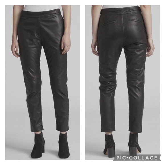 Rag & Bone Mila Black Leather Pant  4 - Picture 1 of 10